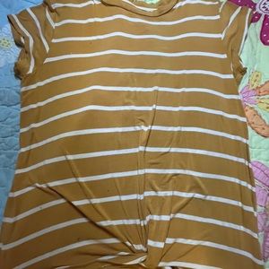 Rumi+Ryder striped mustard yellow shirt